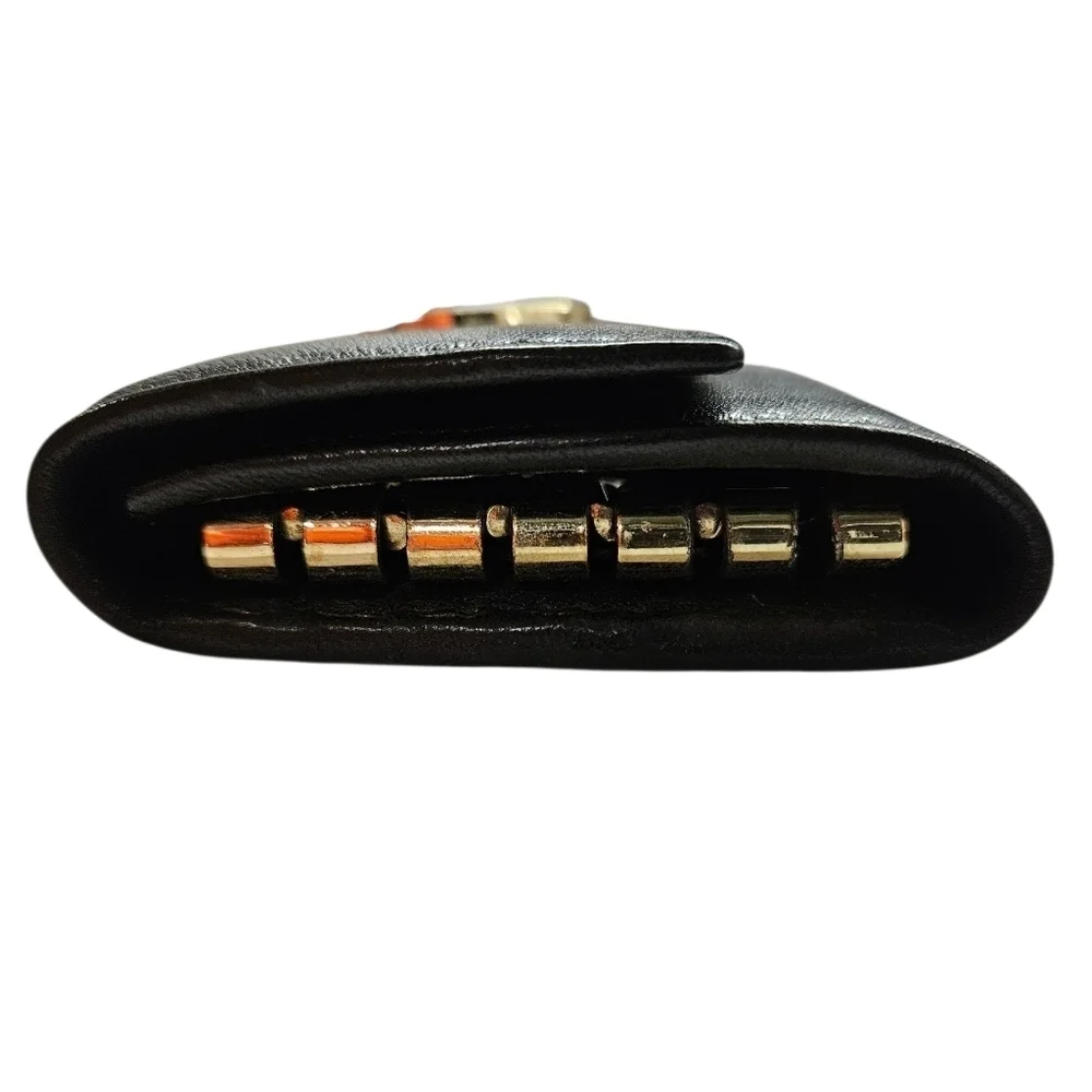 Bvlgari Small Keyholder Wallet In Black Calf Leather And Light Gold